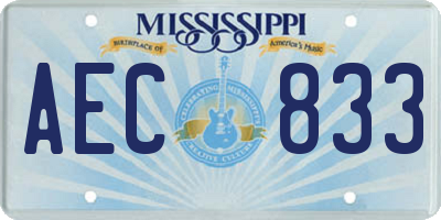 MS license plate AEC833