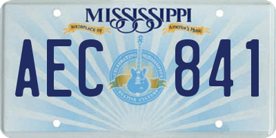 MS license plate AEC841