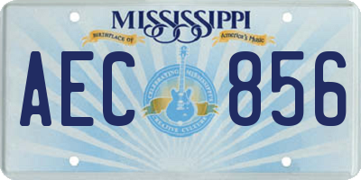 MS license plate AEC856