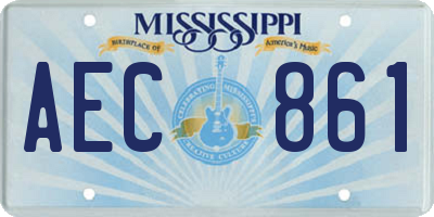 MS license plate AEC861