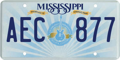 MS license plate AEC877