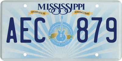 MS license plate AEC879