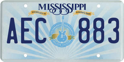 MS license plate AEC883