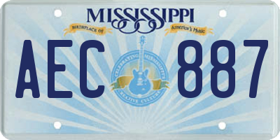 MS license plate AEC887