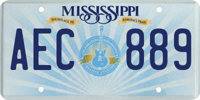 MS license plate AEC889