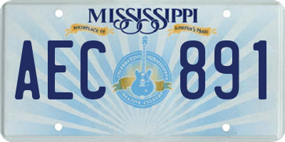 MS license plate AEC891