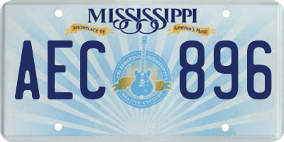 MS license plate AEC896