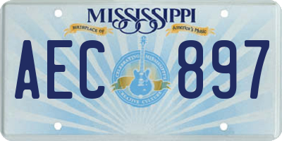 MS license plate AEC897