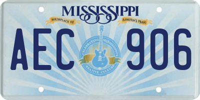 MS license plate AEC906