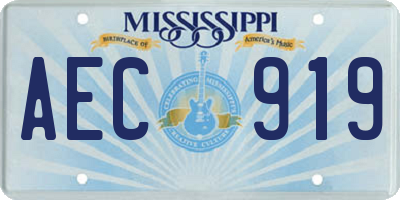 MS license plate AEC919