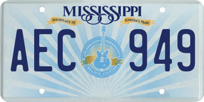 MS license plate AEC949