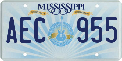 MS license plate AEC955