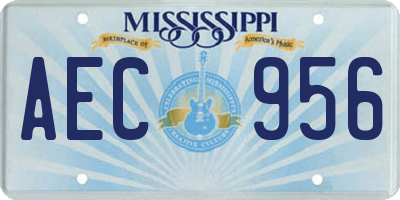 MS license plate AEC956