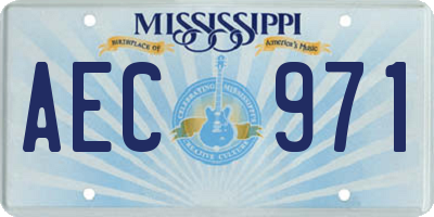MS license plate AEC971