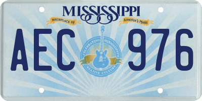MS license plate AEC976