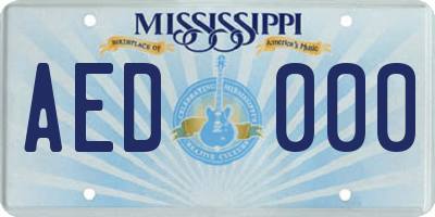 MS license plate AED000
