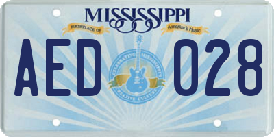 MS license plate AED028