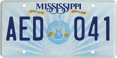 MS license plate AED041