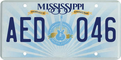 MS license plate AED046