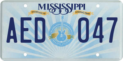 MS license plate AED047