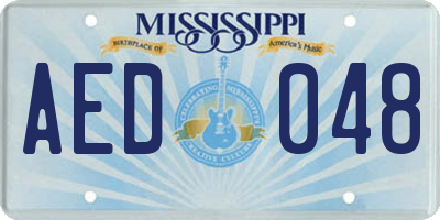 MS license plate AED048