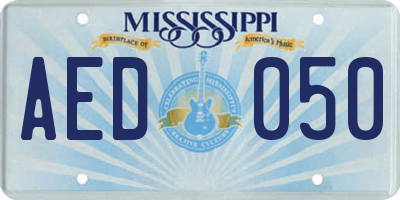 MS license plate AED050