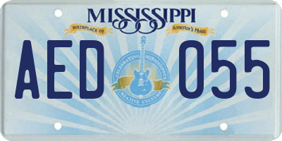 MS license plate AED055