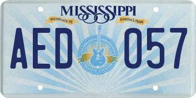 MS license plate AED057