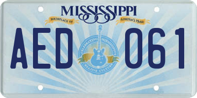 MS license plate AED061