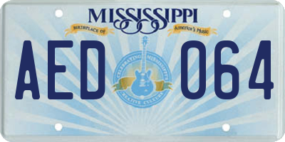 MS license plate AED064