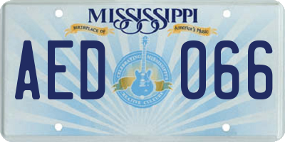 MS license plate AED066