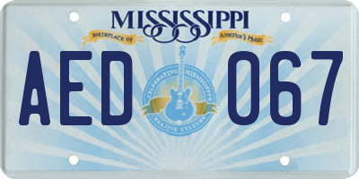 MS license plate AED067