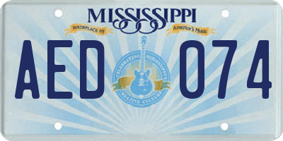 MS license plate AED074