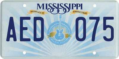 MS license plate AED075