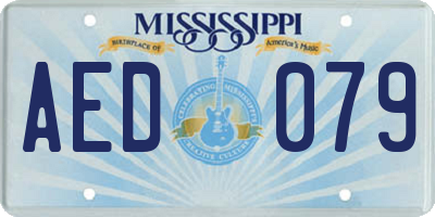 MS license plate AED079