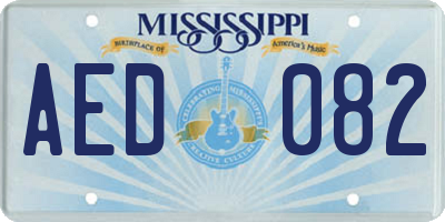 MS license plate AED082