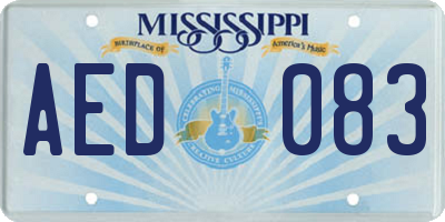 MS license plate AED083