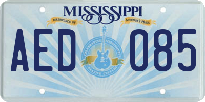 MS license plate AED085