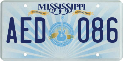 MS license plate AED086