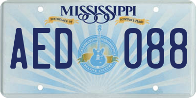 MS license plate AED088