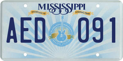 MS license plate AED091