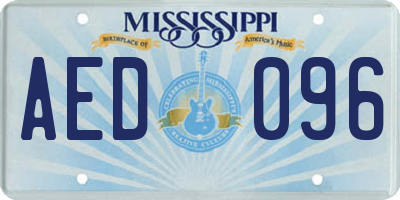 MS license plate AED096