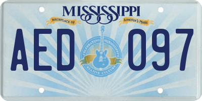 MS license plate AED097