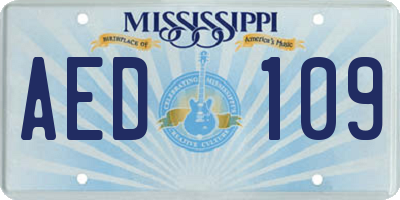 MS license plate AED109