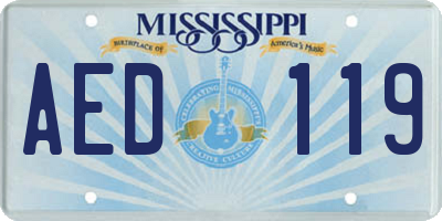 MS license plate AED119