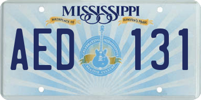 MS license plate AED131