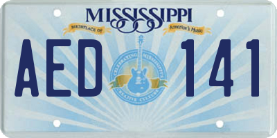 MS license plate AED141