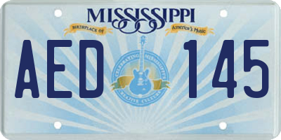 MS license plate AED145