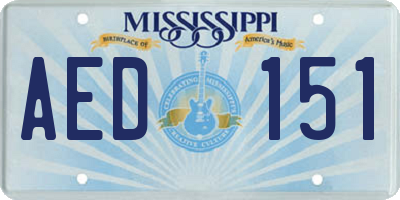 MS license plate AED151