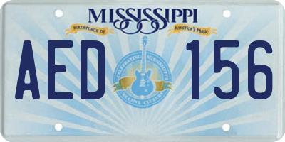 MS license plate AED156